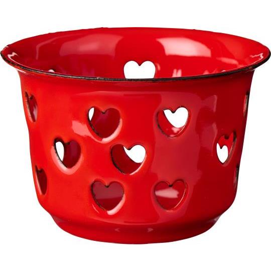 Ib Laursen, Lygte til fyrfadslys med hjerter, Rød-Ib Laursen-Minlillebutik.dk