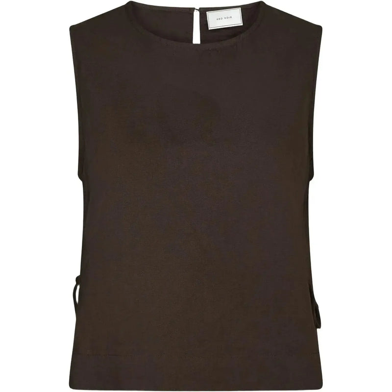 Neo Noir, Svetlana Linen Top, Brown-Neo Noir-Minlillebutik.dk