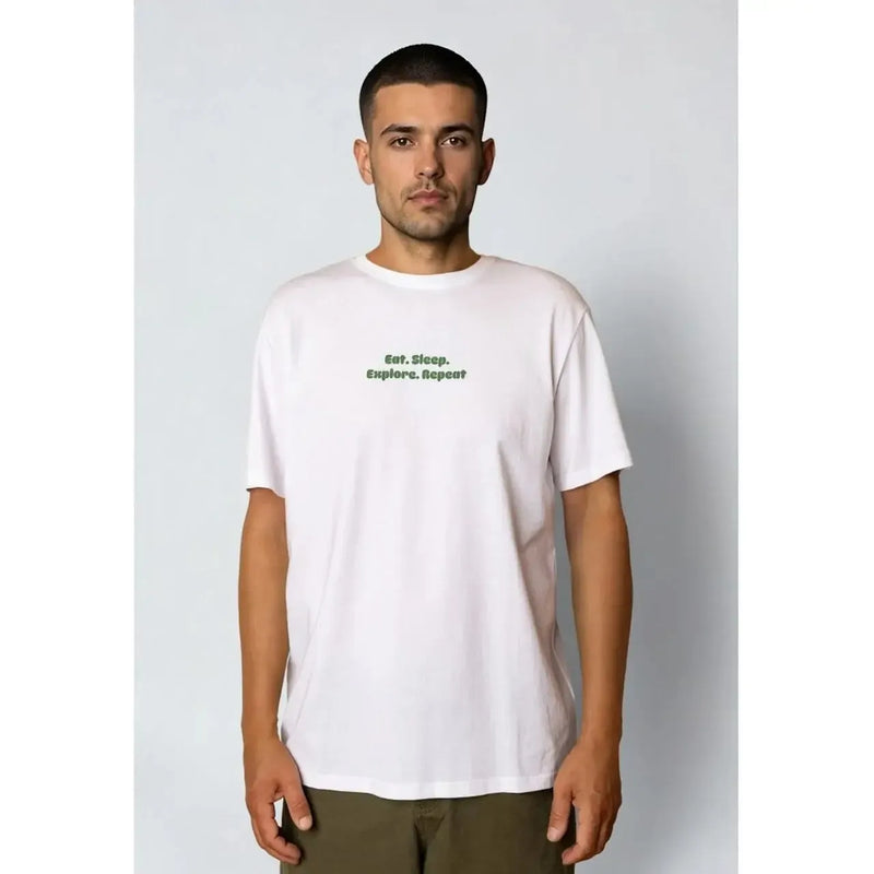 Fat Moose, Eat Sleep T-shirt, White-Fat Moose-Minlillebutik.dk