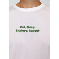 Fat Moose, Eat Sleep T-shirt, White-Fat Moose-Minlillebutik.dk