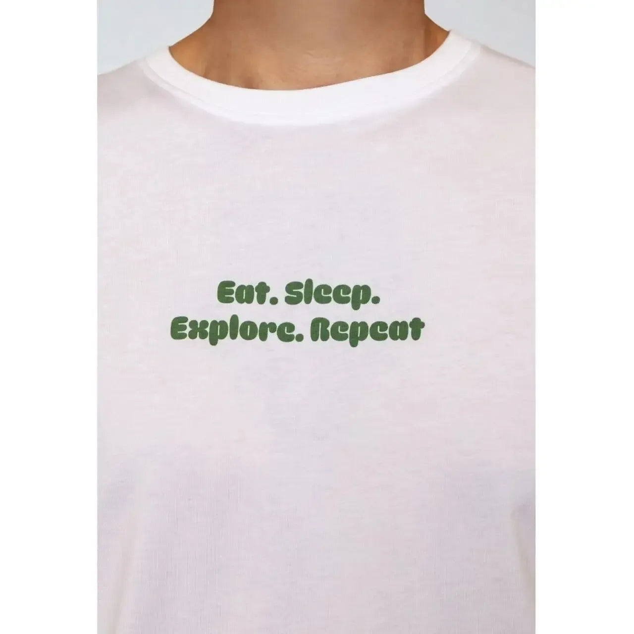 Fat Moose, Eat Sleep T-shirt, White-Fat Moose-Minlillebutik.dk