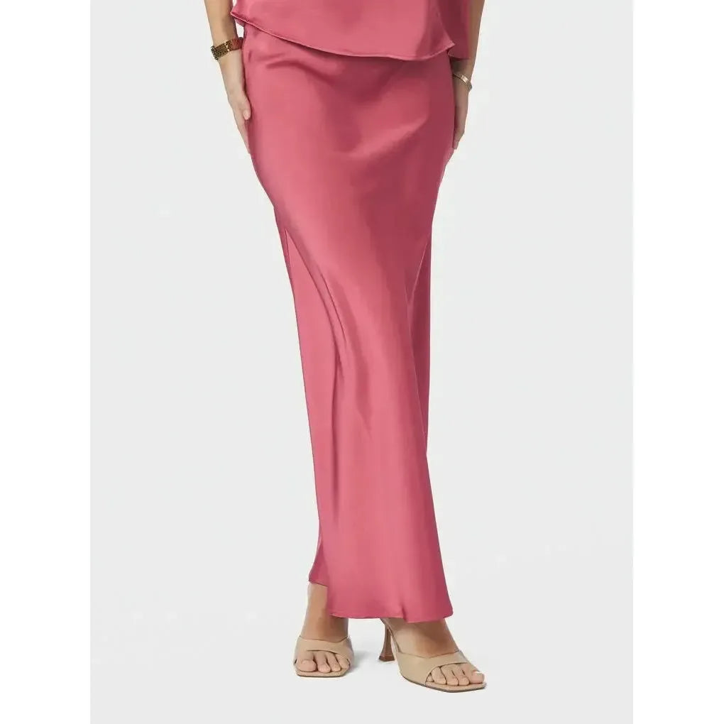 Neo Noir, Vicky Heavy Sateen Skirt, Cherry Pink-Neo Noir-Minlillebutik.dk