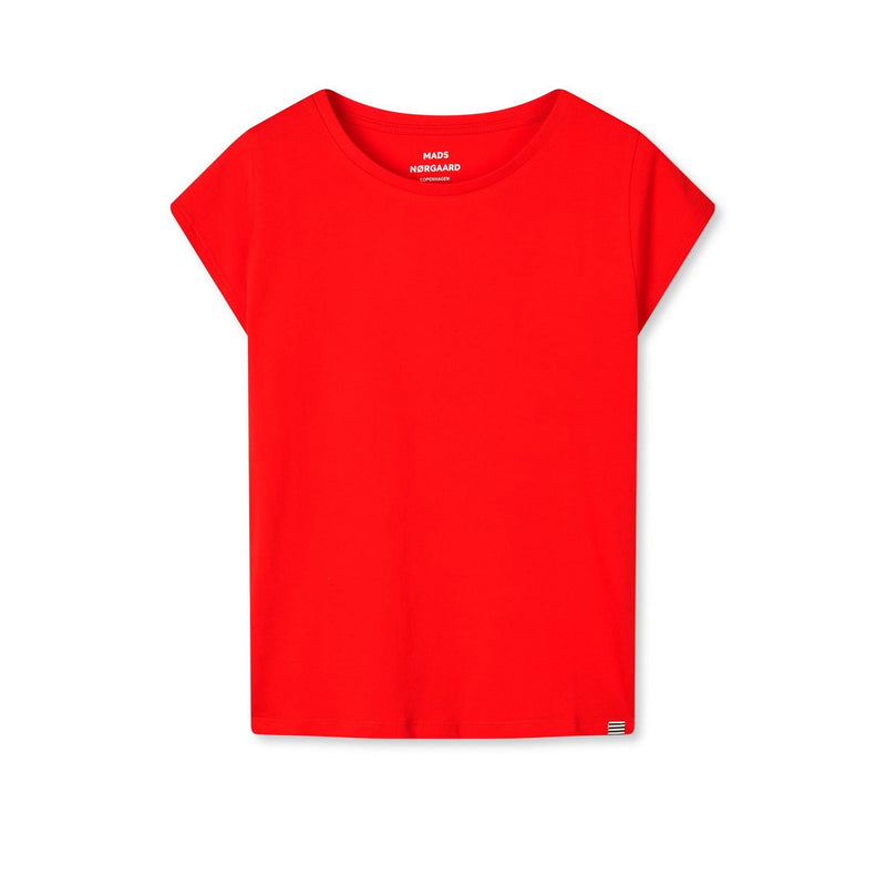 Mads Nørgaard, Organic Jersey Teasy Tee FAV, Fiery Red-Minlillebutik-Minlillebutik.dk