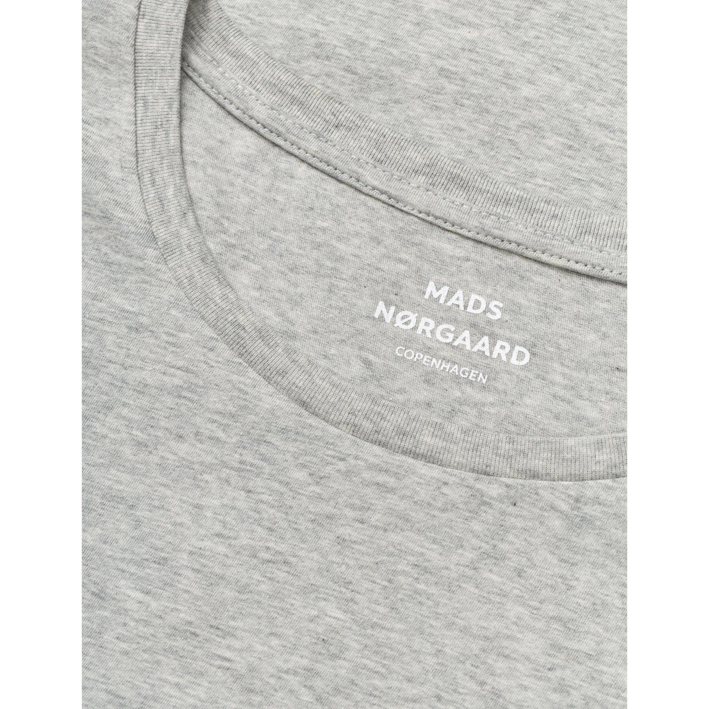 Mads Nørgaard, Fine Jersey Teasy Tee FAV, Light grey-Mads Nørgaard - Dame-Minlillebutik.dk