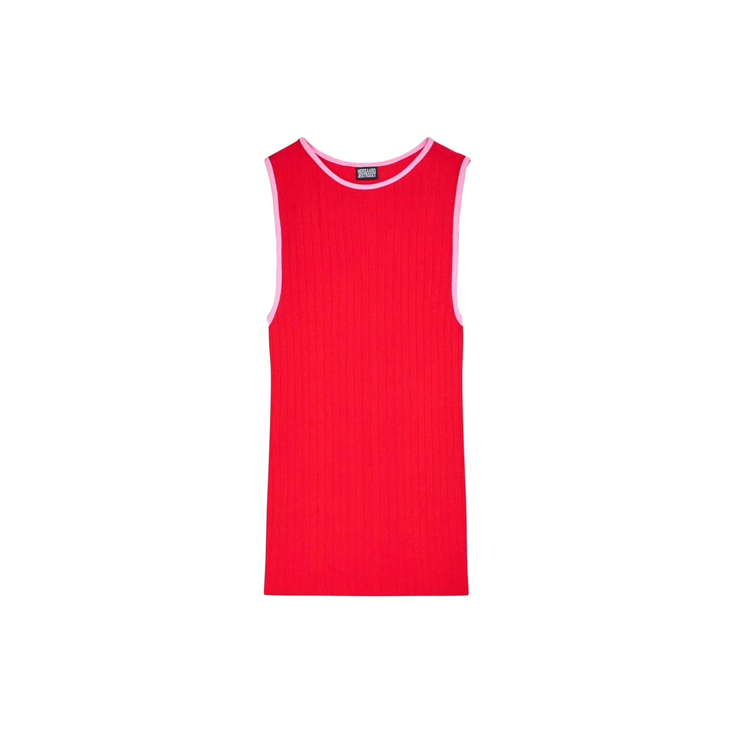 Nørgaard Paa Strøget, Tank Top Kontrast, Red/Light Pink-Nørgaard paa Strøget-Minlillebutik.dk
