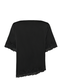 Rosemunde, RWPatricia Silk SS Lace Boatneck Blouse, Black