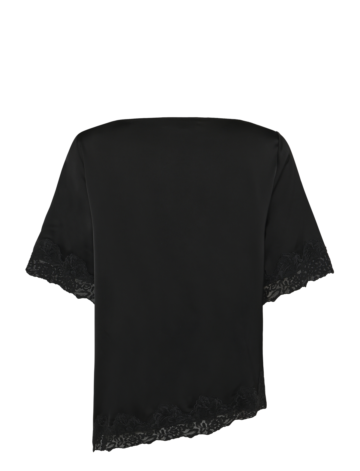 Rosemunde, RWPatricia Silk SS Lace Boatneck Blouse, Black
