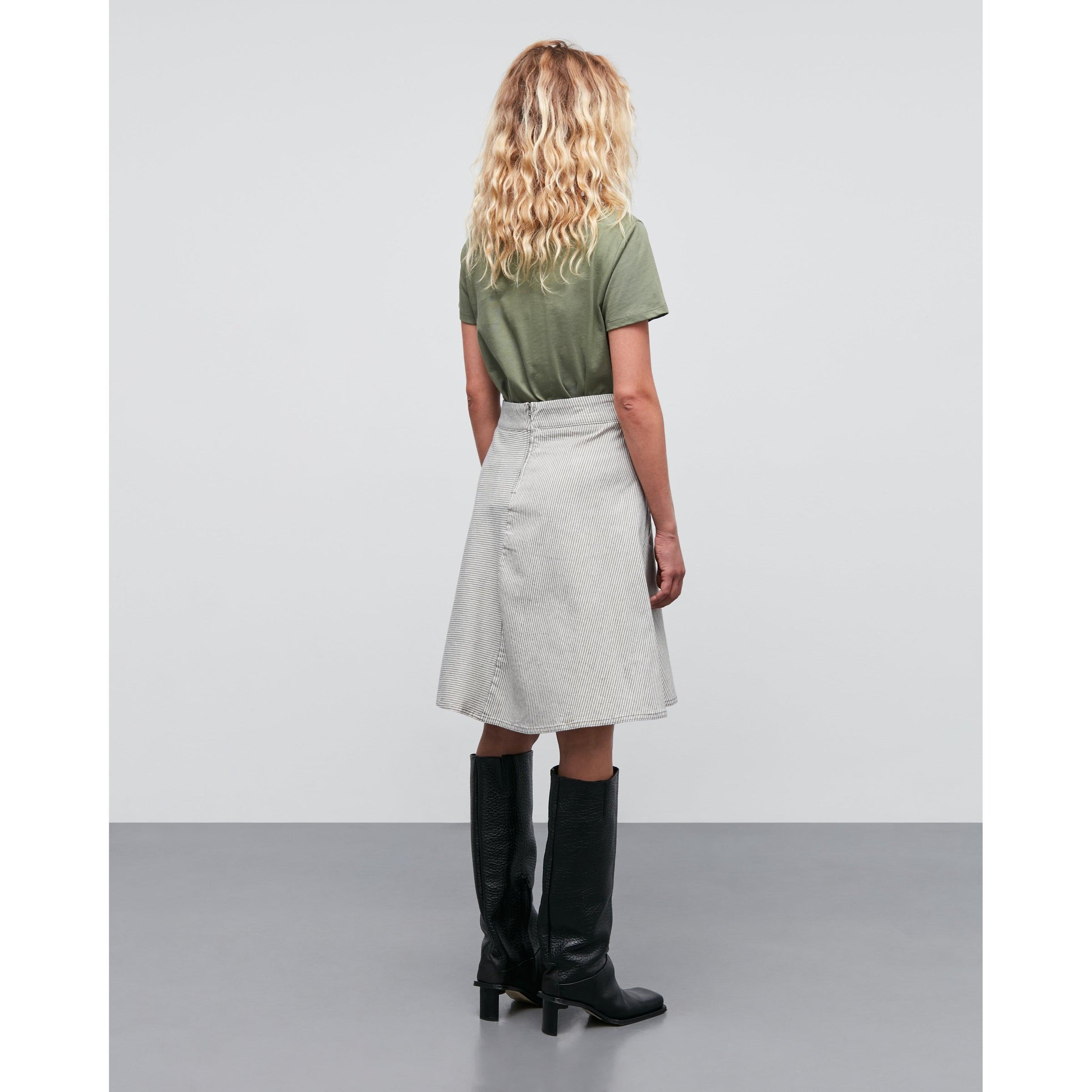 Mads Nørgaard, Bromi Stelly Skirt, Four Leaf Clover/Whitecap Grey-Mads Nørgaard - Dame-Minlillebutik.dk