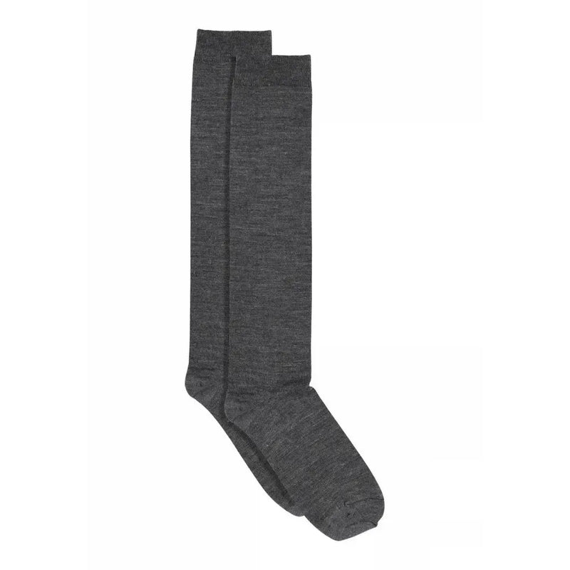 MP, Wool/Cotton Knee Socks, Dark Grey Melange-MP Strømper-Minlillebutik.dk