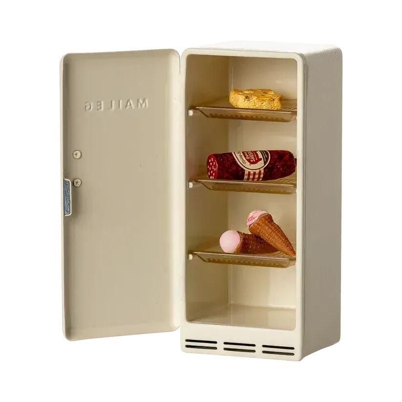 Maileg, Køleskab, Mus, Råhvid 11-5120-00-Maileg-Minlillebutik.dk