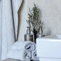 Ilse Jaocbsen, Vaskeklud Sæt med 4 stk, Sand Beige Striber-Ilse Jacobsen-Minlillebutik.dk