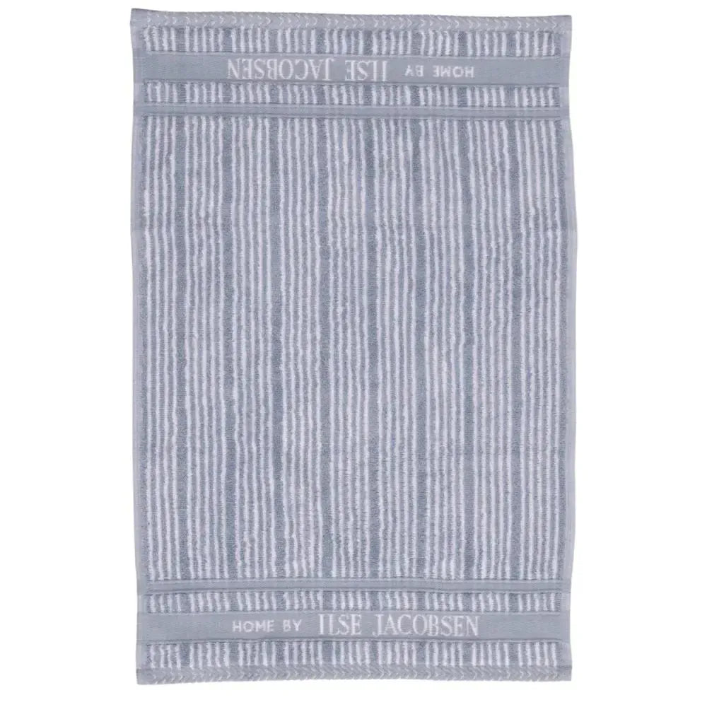 Ilse Jacobsen, Gæstehåndklæde Sæt Med 2 stk, Støvet Blå Striber-Ilse Jacobsen-Minlillebutik.dk