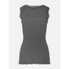 Rosemunde, RWBurlington Wool SL Lace Top, Dark Grey Melange-Rosemunde-Minlillebutik.dk