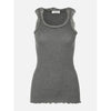 Rosemunde, RWBurlington Wool SL Lace Top, Dark Grey Melange-Rosemunde-Minlillebutik.dk