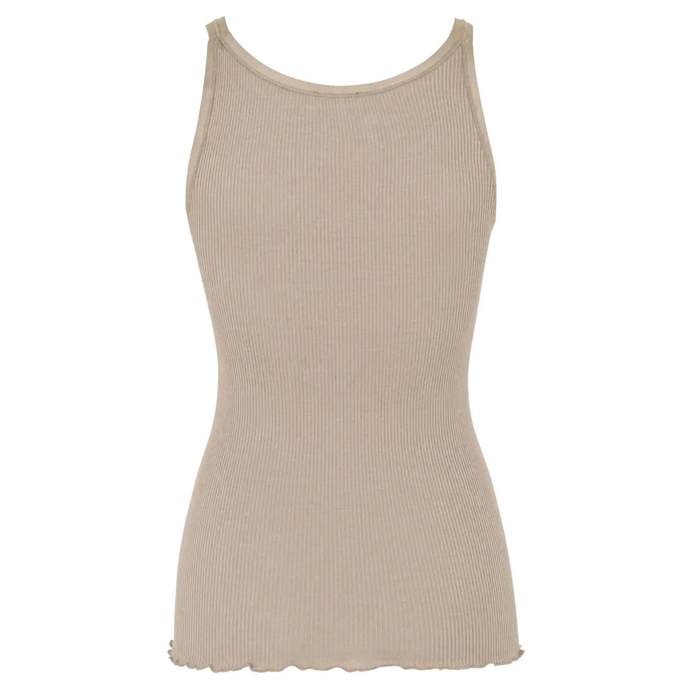 Rosemunde, RWBelle Silk U-neck Strap Elastic Top, Cacao-Rosemunde-Minlillebutik.dk