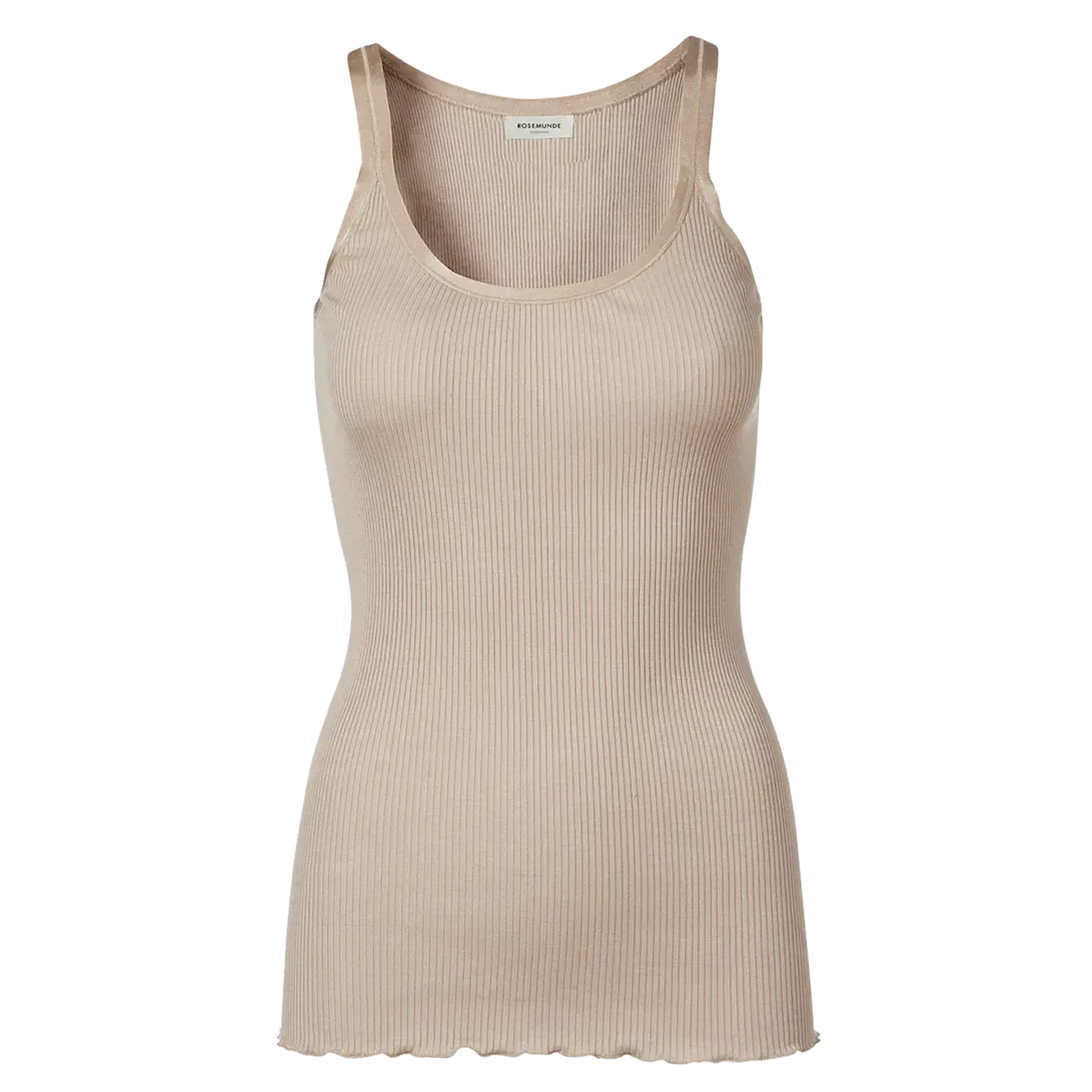 Rosemunde, RWBelle Silk U-neck Strap Elastic Top, Cacao-Rosemunde-Minlillebutik.dk