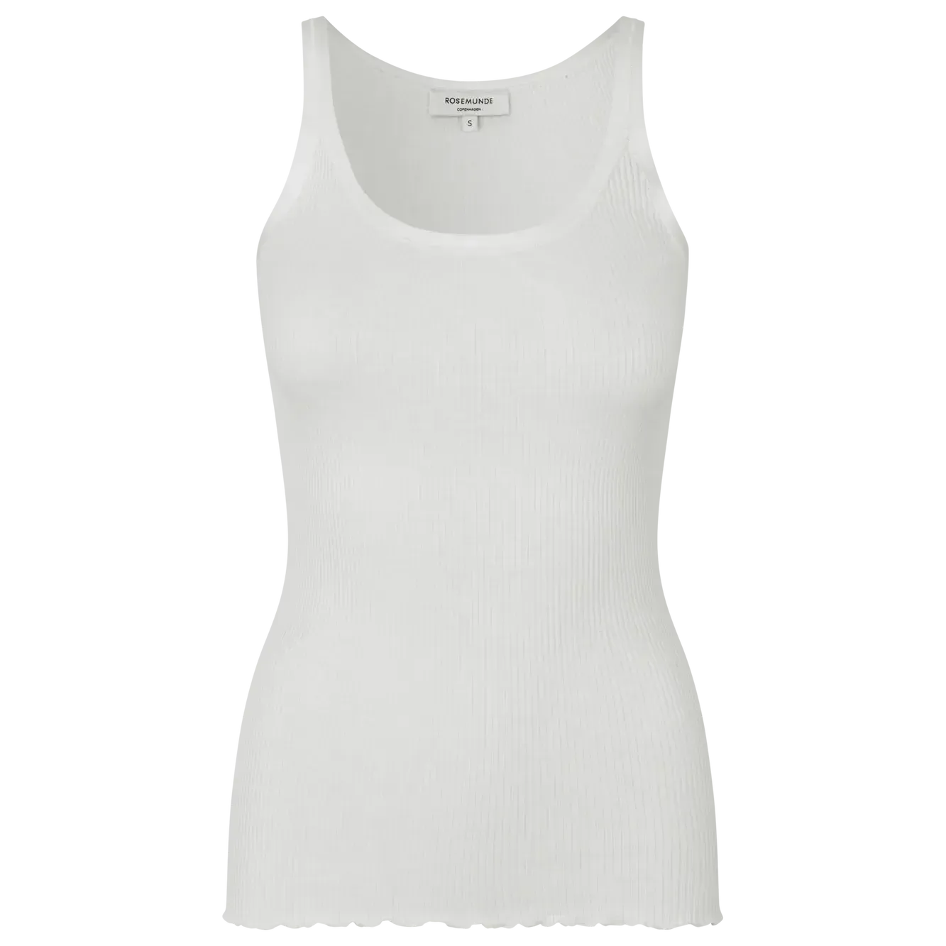 Rosemunde, RWBelle Silk U-neck Strap Elastic Top, New white-Rosemunde-Minlillebutik.dk