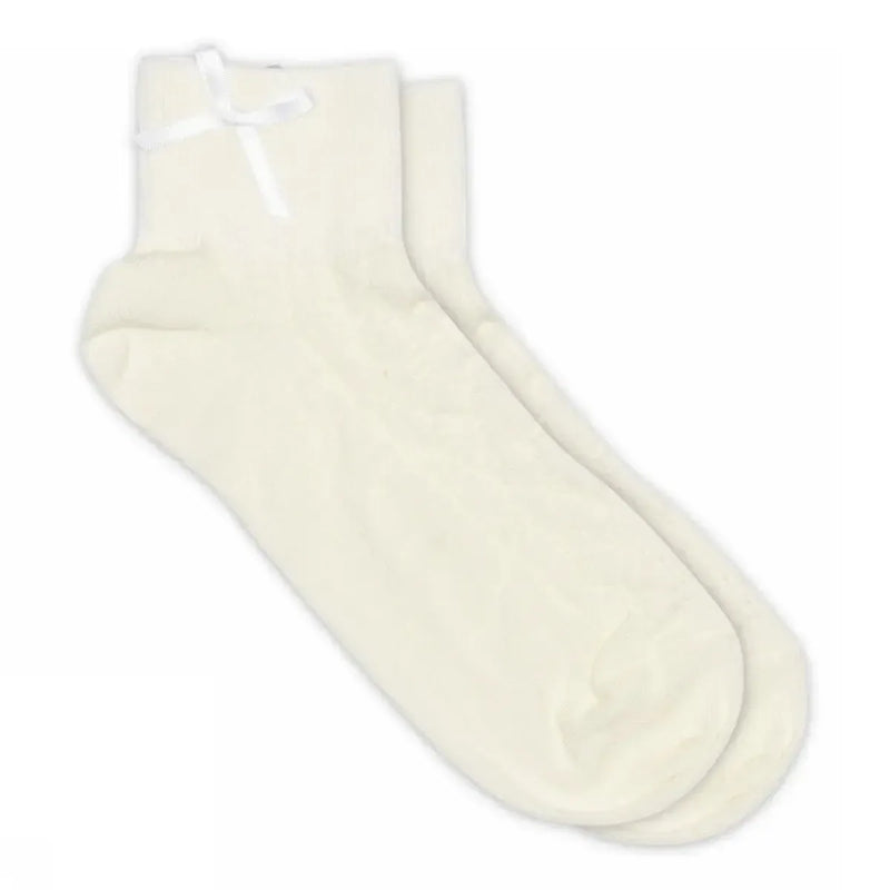 MP Woman, Una Short Socks - Bow, Snow White-MP Strømper-Minlillebutik.dk