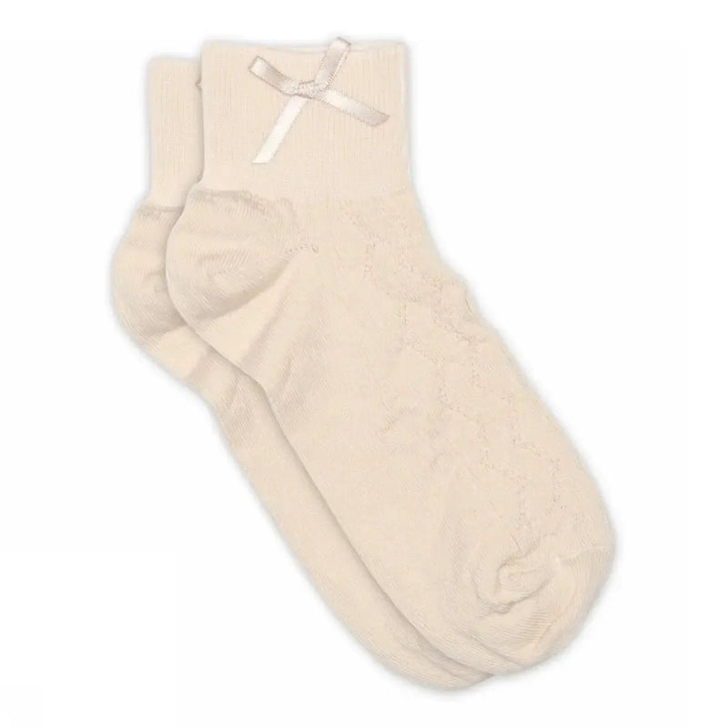 MP Woman, Una Short Socks - Bow, Pink Champagne-MP Strømper-Minlillebutik.dk