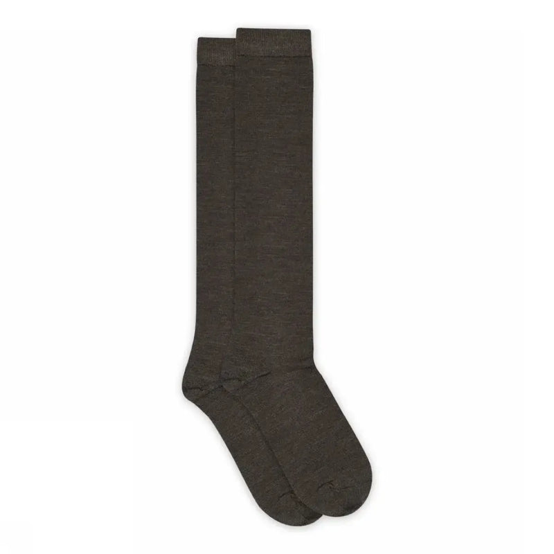 MP, Wool/Cotton Knee Socks, Dark Brown-MP Strømper-Minlillebutik.dk
