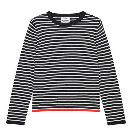 Mads Nørgaard, Fine Merino Ivy Knit, Black/Vanilla Ice-Mads Nørgaard - Dame-Minlillebutik.dk