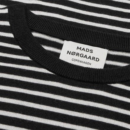 Mads Nørgaard, Fine Merino Ivy Knit, Black/Vanilla Ice-Mads Nørgaard - Dame-Minlillebutik.dk