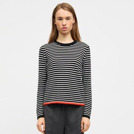 Mads Nørgaard, Fine Merino Ivy Knit, Black/Vanilla Ice-Mads Nørgaard - Dame-Minlillebutik.dk