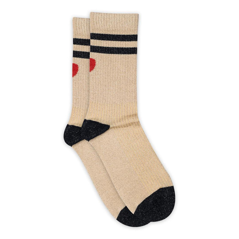 MP Strømper, Elga Glitter Socks, Champagne Beige-MP Strømper-Minlillebutik.dk