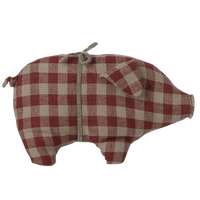 Maileg Jul, Gris, Lille, Red check, 14-3900-00-Maileg-Minlillebutik.dk