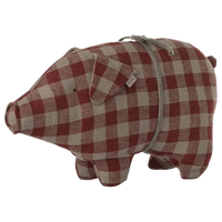 Maileg Jul, Gris, Lille, Red check, 14-3900-00-Maileg-Minlillebutik.dk