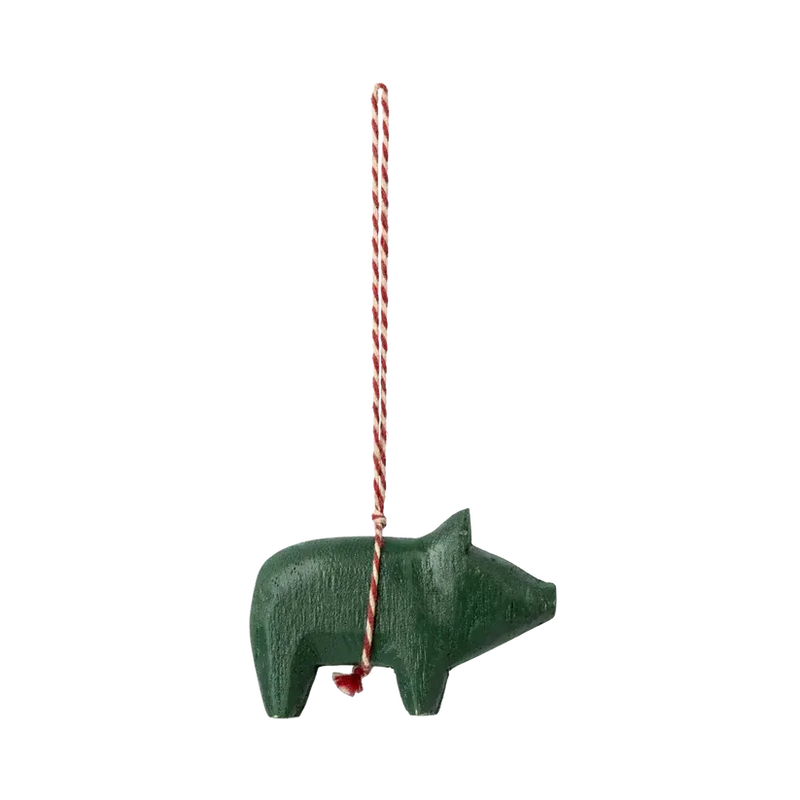 Maileg Jul, Træophæng, Gris, Grøn, 14-4590-02-Maileg-Minlillebutik.dk