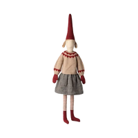 Maileg Jul, Nisse, str. 6, Pige, Nederdel og strikket sweater, 14-5460-00-Maileg-Minlillebutik.dk