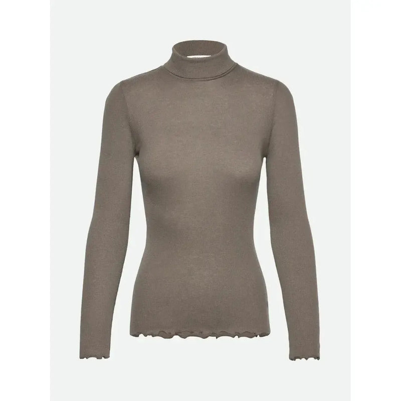 Rosemunde, RWBurlington Wool LS T-Neck, Ganache-Rosemunde-Minlillebutik.dk