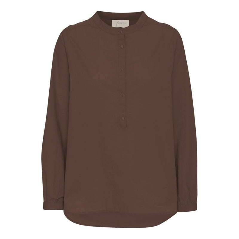 Frau, Madrid LS Shirt, Coffee Quartz Brown-Frau-Minlillebutik.dk