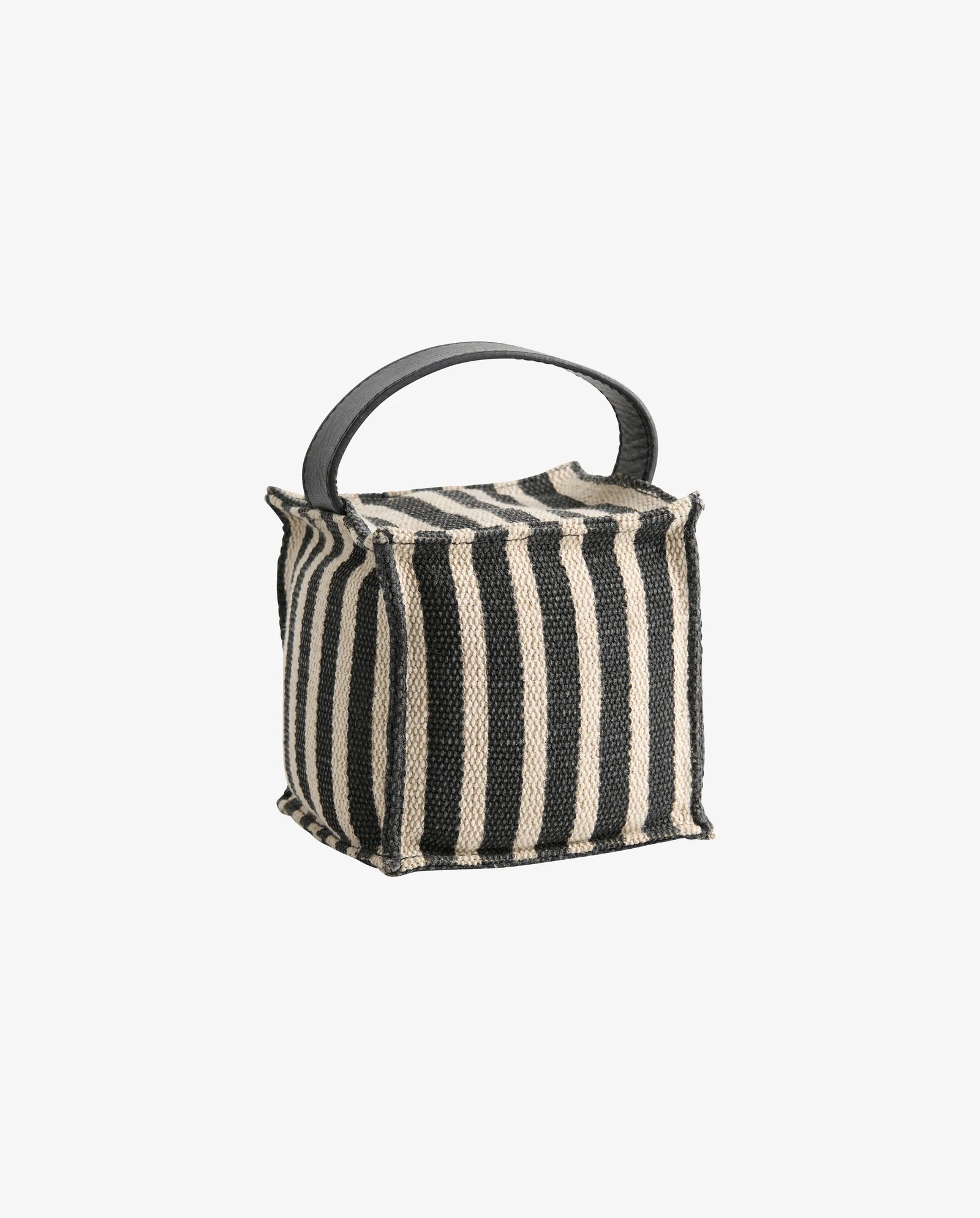 Nordal, STRIVA dørstopper i canvas med hank i læder - sort/beige