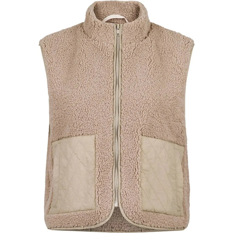 Neo Noir, Scout Teddy Waistcoat, Taupe-Neo Noir-Minlillebutik.dk
