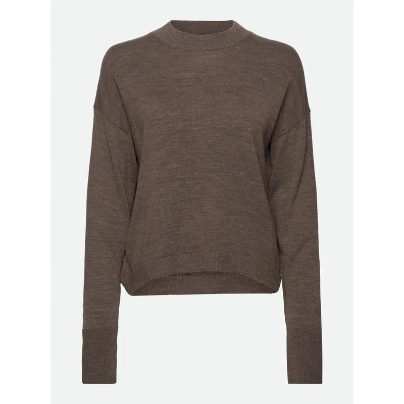 Rosemunde, Valencia Merino Wool LS Pullover, Smoke Oak Melange-Rosemunde-Minlillebutik.dk