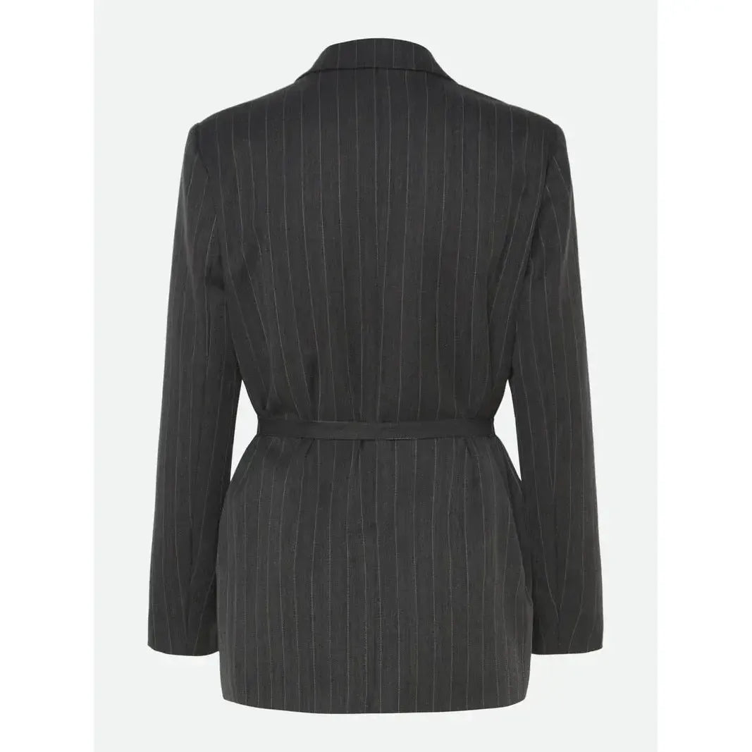 Rosemunde, RWPin LS Blazer, Grey Pinstripe-Rosemunde-Minlillebutik.dk
