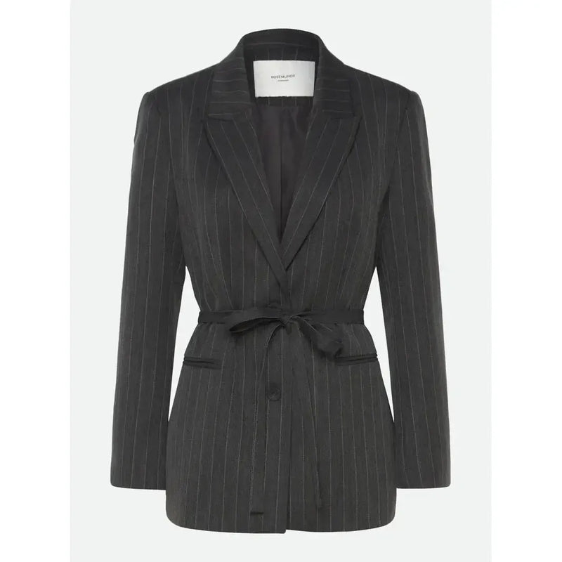 Rosemunde, RWPin LS Blazer, Grey Pinstripe-Rosemunde-Minlillebutik.dk