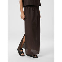 Neo Noir, Noa Linen Skirt, Dark Brown-Neo Noir-Minlillebutik.dk