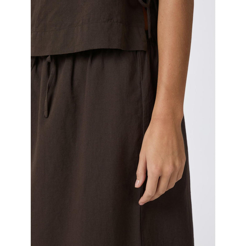 Neo Noir, Noa Linen Skirt, Dark Brown-Neo Noir-Minlillebutik.dk
