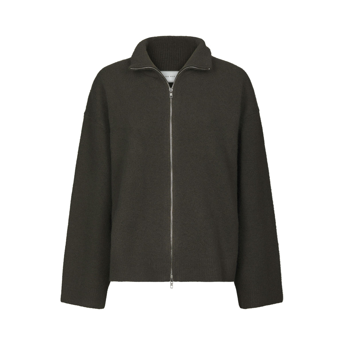 Neo Noir, Asley Zip Knit Cardigan, Moss Green-Neo Noir-Minlillebutik.dk