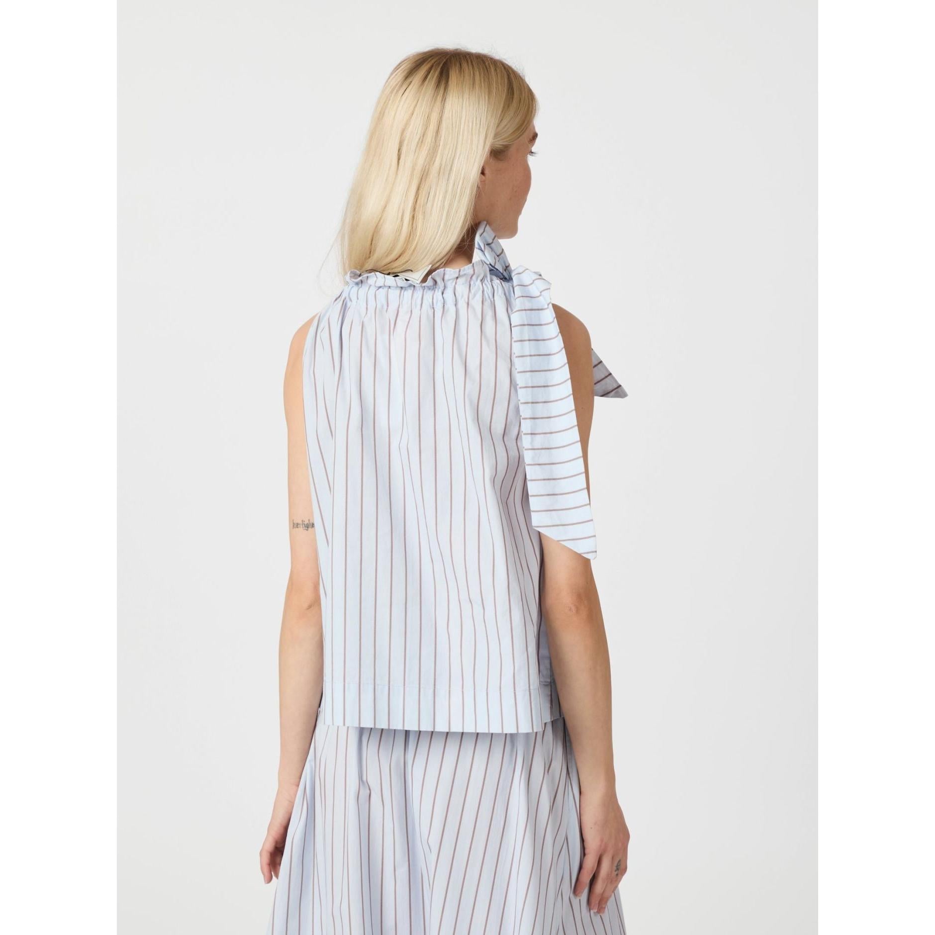 Neo Noir, Maula Stripe Top, Light Blue-Neo Noir-Minlillebutik.dk