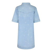 Neo Noir, Saras Denim Emb Dress, Light Blue-Neo Noir-Minlillebutik.dk