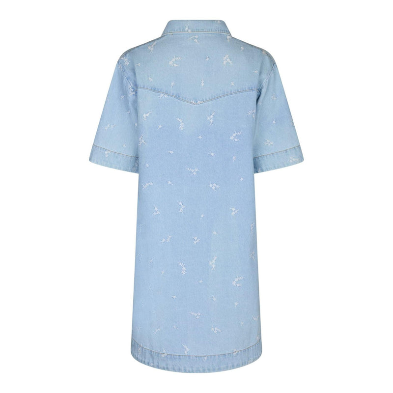 Neo Noir, Saras Denim Emb Dress, Light Blue-Neo Noir-Minlillebutik.dk