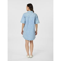 Neo Noir, Saras Denim Emb Dress, Light Blue-Neo Noir-Minlillebutik.dk