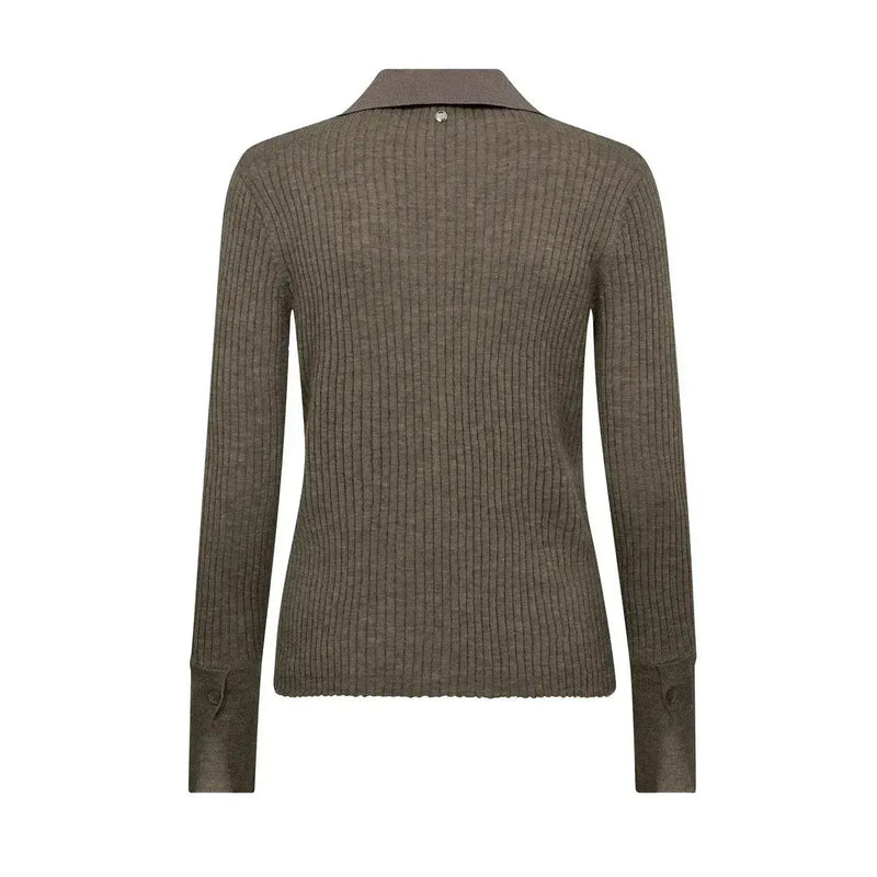 Mos Mosh, Relena Rib Polo Knit, Falcon-Mos Mosh-Minlillebutik.dk
