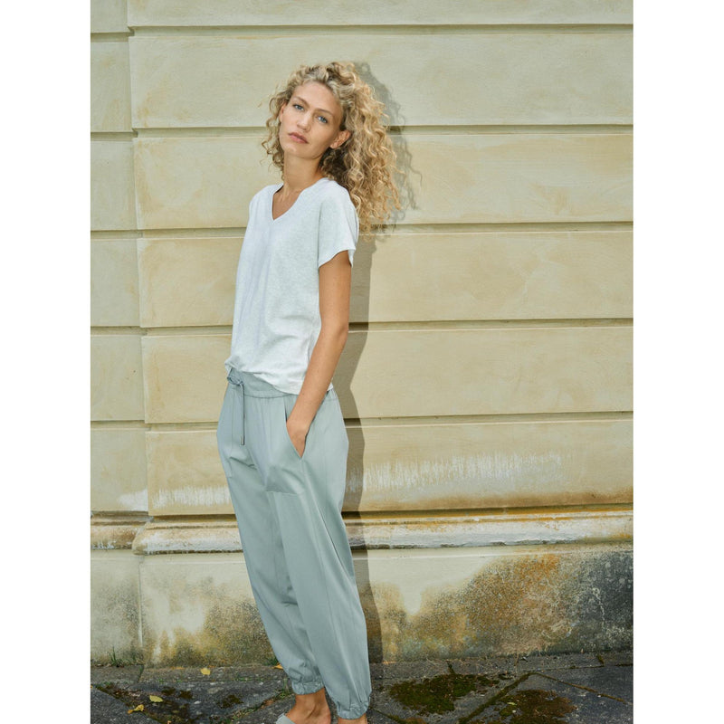 Mos Mosh, MMSienna V-SS Tee, Ecru-Mos Mosh-Minlillebutik.dk