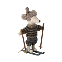 Maileg, Vintermus, Storbror m/ski 17-4211-00-Maileg-Minlillebutik.dk