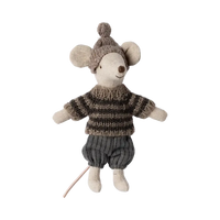 Maileg, Vintermus, Storbror m/ski 17-4211-00-Maileg-Minlillebutik.dk